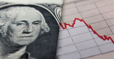 Dollar bill and downward graph