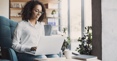 Young professional woman on laptop