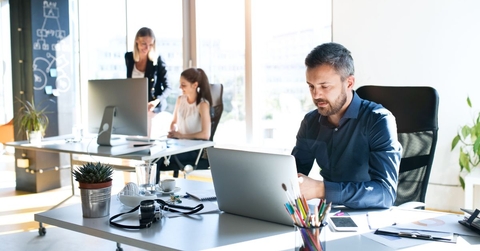 Employees working in an office