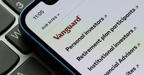 Vanguard website on smartphone