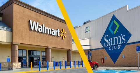 Walmart and Sam's Club storefronts