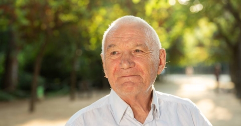 Portrait of cheerful senior man