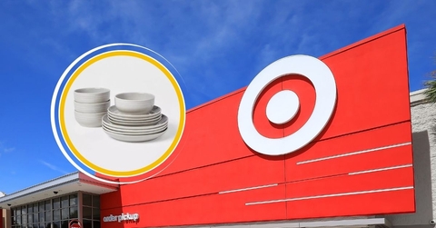 Target store exterior with dinnerware set