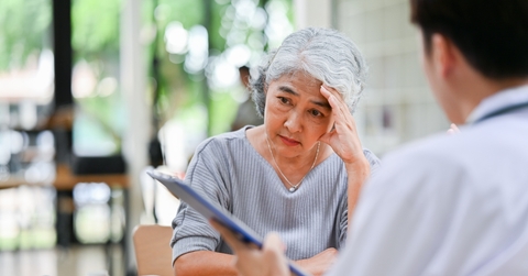 Senior woman looking worried 
