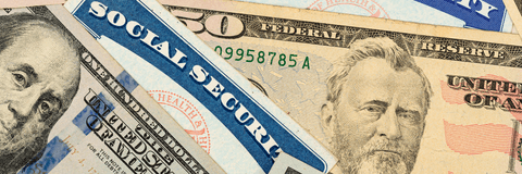 Social Security images with cash
