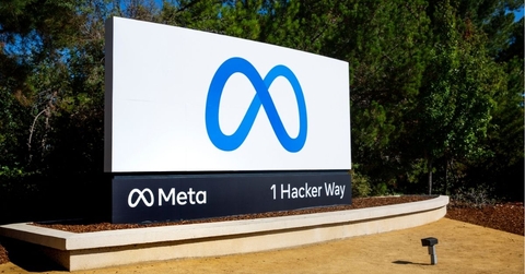 META sign next to the Headquarters Corporate office building.