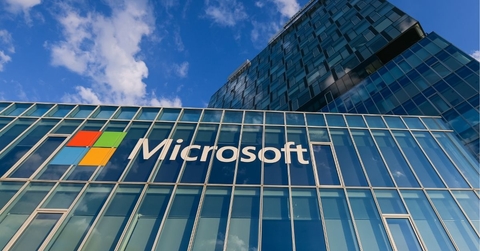Logo of Microsoft company headquarters office building