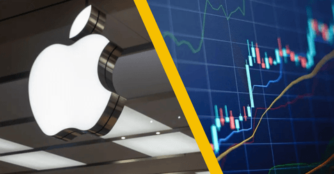 apple logo and stock market