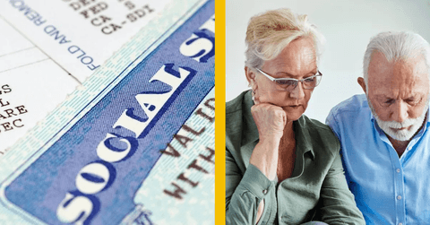 social security card and retired couple