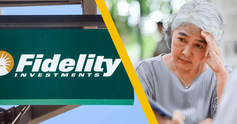 fidelity sign and senior woman