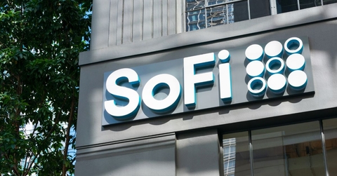 sofi logo at headquarters in san francisco, ca