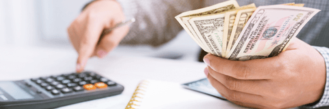 Counting money to put into savings account