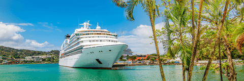 Cruise ship docking in Saint Lucia