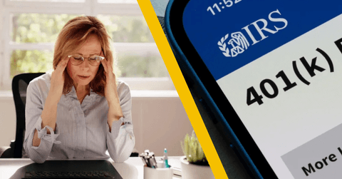 stressed female employee and 401k plan