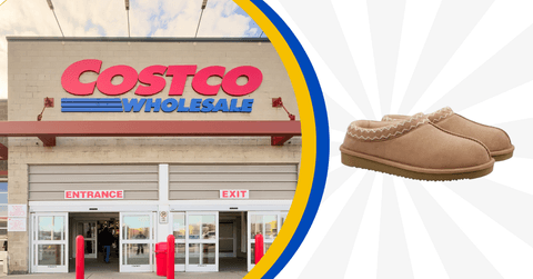 Costco storefront next to Kirkland slippers 