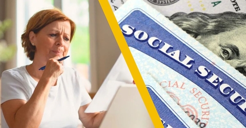 woman looking at paperwork and social security