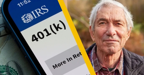401(k) and senior man outdoors