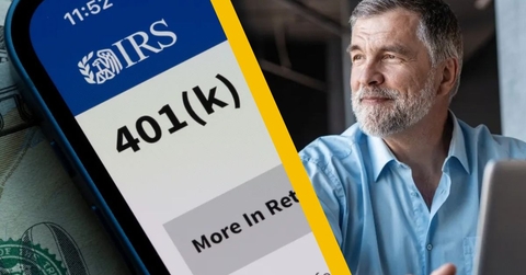 401k and mature businessman on laptop