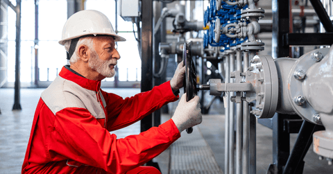 Senior blue collar worker