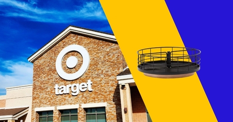 Target storefront with caddy organizer