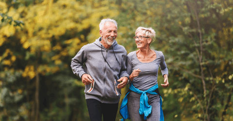 Older couple walking in retirement