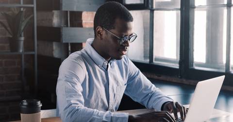 Man looking at computer