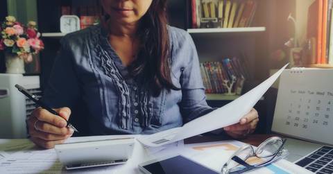 accountant calculating tax