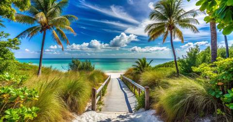 Panoramic View of Sanibel Island Beach