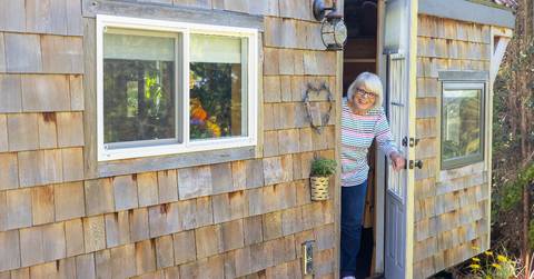 retiree in downsized tiny home