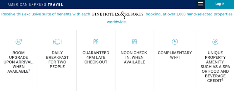 when it makes sense to use amex travel fine hotels resorts benefits