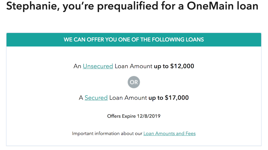 One main financial preapproval