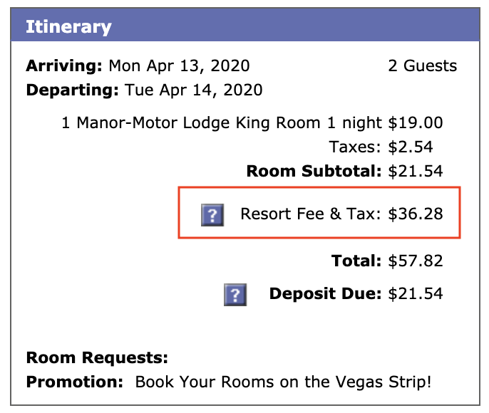 casino royale las vegas resort fee