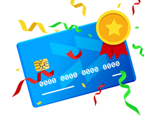 Illustration of a blue credit card