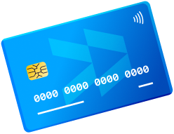 Illustration of a blue credit card