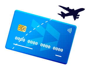 Illustration of a blue credit card