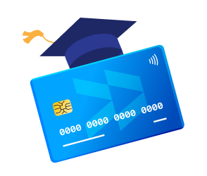Illustration of a blue credit card